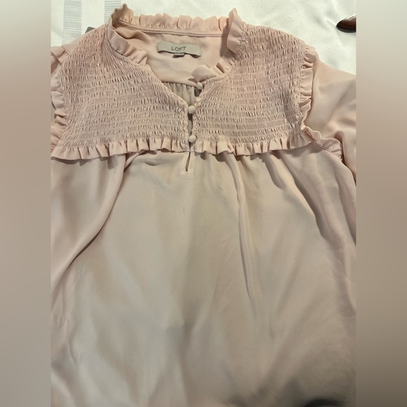 LOFT Blush Ruffled Blouse - Picture 7 of 8